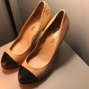 Chanel shoes cream and black